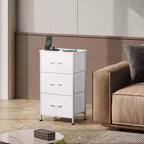 Table de chevet avec 3 tiroirs, commode de rangement en tissu pour chambre à coucher, couloir, entrée, placards