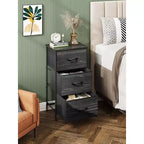 Table de chevet avec 3 tiroirs, commode de rangement en tissu pour chambre à coucher, couloir, entrée, placards