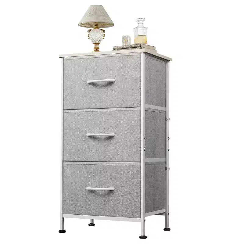 Table de chevet avec 3 tiroirs, commode de rangement en tissu pour chambre à coucher, couloir, entrée, placards