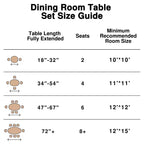 Table à manger ronde en bois massif de 45 po pour 4 personnes, table de cuisine avec pied central