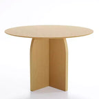 Table à manger ronde en bois massif de 45 po pour 4 personnes, table de cuisine avec pied central
