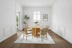Table à manger ronde en bois massif de 45 po pour 4 personnes, table de cuisine avec pied central