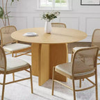 Table à manger ronde en bois massif de 45 po pour 4 personnes, table de cuisine avec pied central