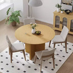 Table à manger ronde en bois massif de 45 po pour 4 personnes, table de cuisine avec pied central
