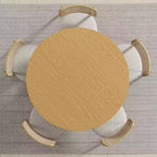 Table à manger ronde en bois massif de 45 po pour 4 personnes, table de cuisine avec pied central