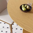 Table à manger ronde en bois massif de 45 po pour 4 personnes, table de cuisine avec pied central