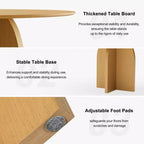 Table à manger ronde en bois massif de 45 po pour 4 personnes, table de cuisine avec pied central