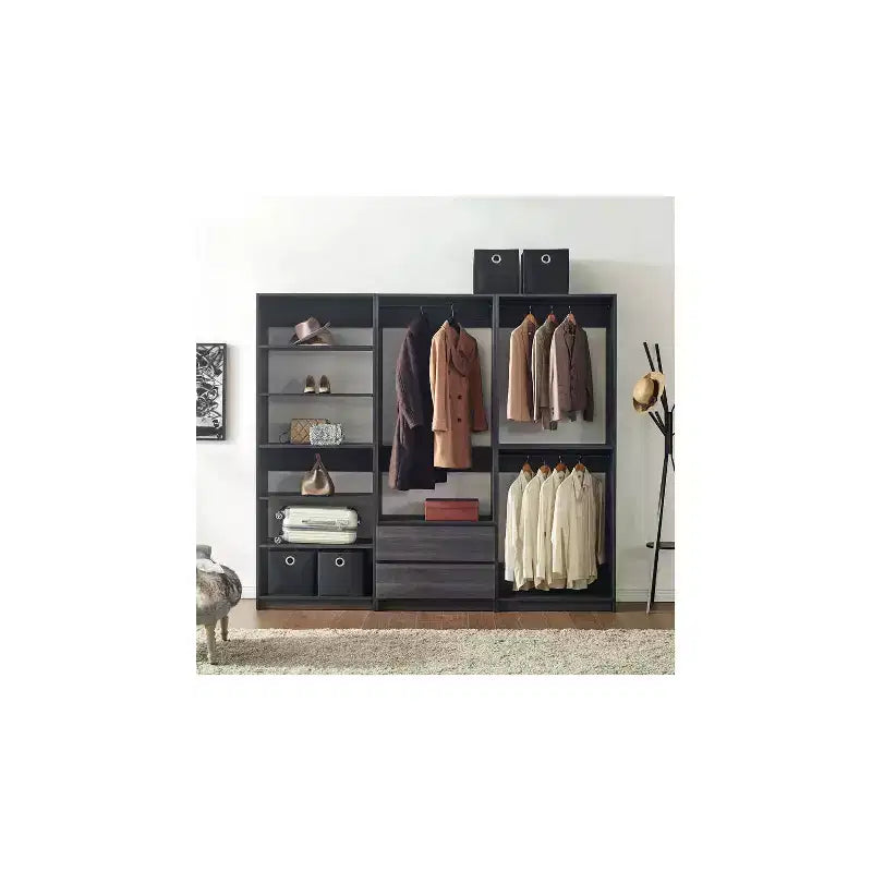 Système de rangement de dressing en bois autoportant