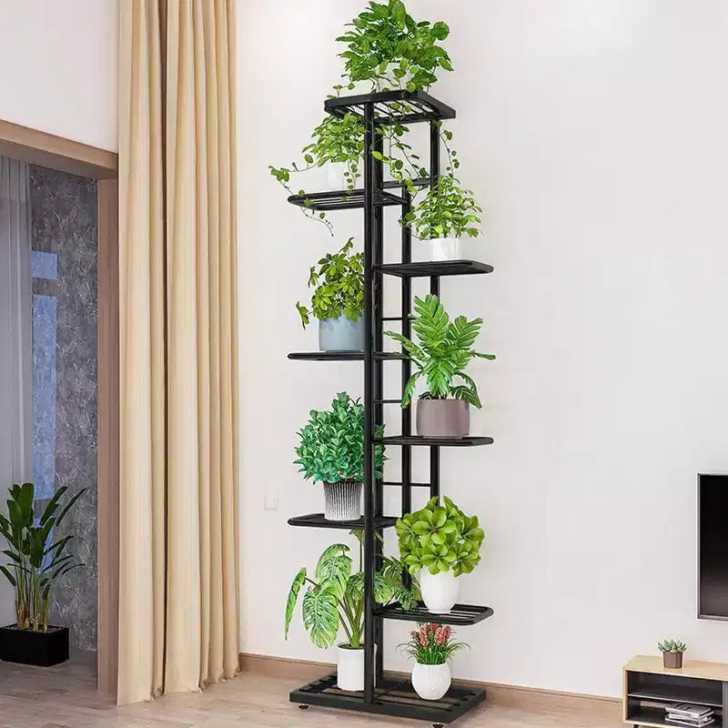 Support pour plantes à 8 niveaux, pour intérieur, étagère à plantes en métal pour patio, jardin, chambre à coucher, coin salon, balcon