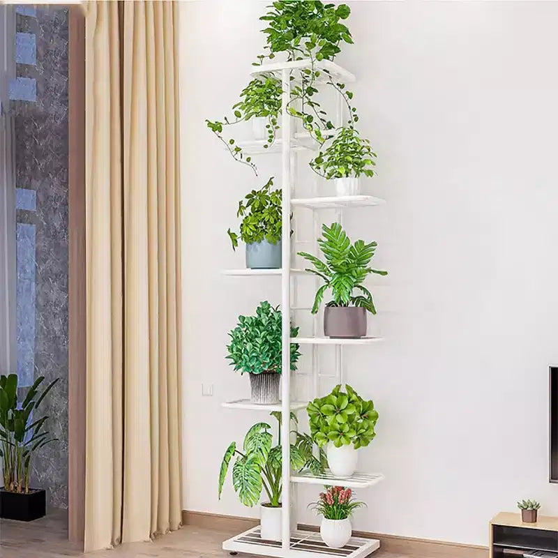 Support pour plantes à 8 niveaux, pour intérieur, étagère à plantes en métal pour patio, jardin, chambre à coucher, coin salon, balcon