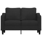 Canapé 2 places moderne, tissu noir et cadre en métal avec rembourrage épais pour salon, salle de séjour, sièges de patio.