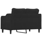 Canapé 2 places moderne, tissu noir et cadre en métal avec rembourrage épais pour salon, salle de séjour, sièges de patio.