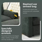 Canapé sectionnel en forme de L de 96,5 pouces avec pouf de rangement, chargeur USB et support de téléphone, revêtement en chenille, canapé 4 places pour salon
