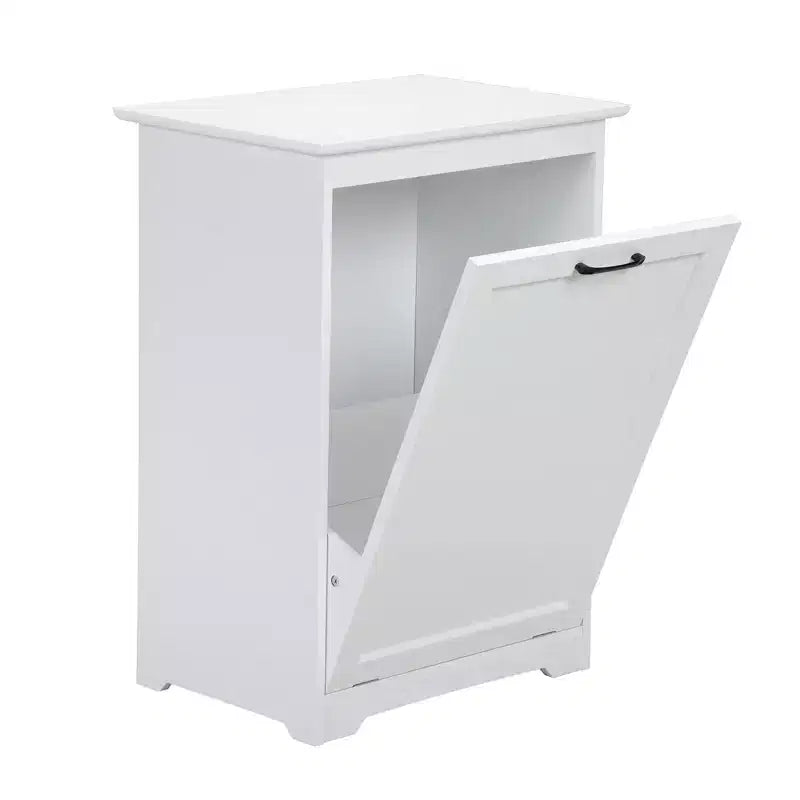 Meuble poubelle basculant 10 gallons, panier à linge, support de poubelle en bois pour cuisine avec porte à angle réglable