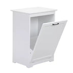 Meuble poubelle basculant 10 gallons, panier à linge, support de poubelle en bois pour cuisine avec porte à angle réglable