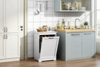 Meuble poubelle basculant 10 gallons, panier à linge, support de poubelle en bois pour cuisine avec porte à angle réglable