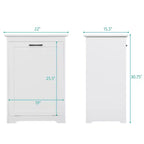 Meuble poubelle basculant 10 gallons, panier à linge, support de poubelle en bois pour cuisine avec porte à angle réglable