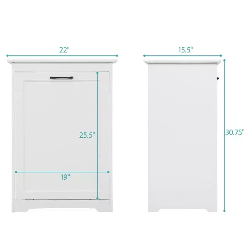 Meuble poubelle basculant 10 gallons, panier à linge, support de poubelle en bois pour cuisine avec porte à angle réglable