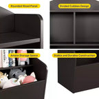 Organisateur de rangement de jouets pour enfants à 3 niveaux, bibliothèque avec 5 compartiments pour chambre à coucher, salle de jeux ou salle de classe, marron