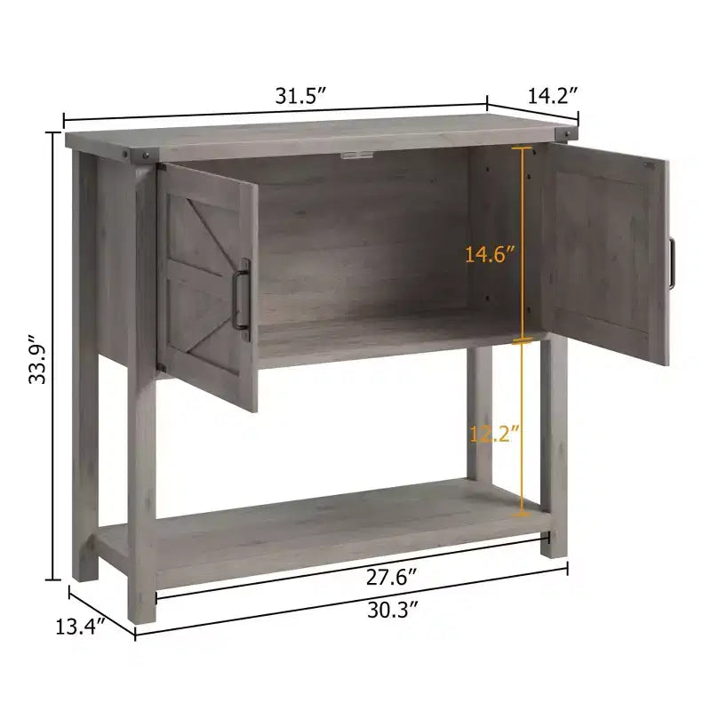 Console d'entrée avec rangement, meuble bar à café en bois, buffet étroit, table de hall pour couloir d'entrée