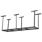 Support de rangement pour garage en hauteur, étagères de plafond en acier capacité, réglable en hauteur 55,8-101,6 cm, gain de place pour grenier, sous-sol, abri de jardin (4/6 poteaux)