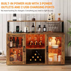Meuble Bar à Vins avec Porte-Bouteilles, Meuble Bar à Café Moderne avec Étagère de Rangement, Meuble Bar à Spiritueux, Buffet de Rangement pour Cuisine