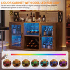Meuble Bar à Vins avec Porte-Bouteilles, Meuble Bar à Café Moderne avec Étagère de Rangement, Meuble Bar à Spiritueux, Buffet de Rangement pour Cuisine