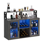 Meuble Bar à Vins avec Porte-Bouteilles, Meuble Bar à Café Moderne avec Étagère de Rangement, Meuble Bar à Spiritueux, Buffet de Rangement pour Cuisine