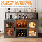 Meuble Bar à Vins avec Porte-Bouteilles, Meuble Bar à Café Moderne avec Étagère de Rangement, Meuble Bar à Spiritueux, Buffet de Rangement pour Cuisine