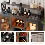 Meuble Bar à Vins avec Porte-Bouteilles, Meuble Bar à Café Moderne avec Étagère de Rangement, Meuble Bar à Spiritueux, Buffet de Rangement pour Cuisine