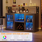 Meuble Bar à Vins avec Porte-Bouteilles, Meuble Bar à Café Moderne avec Étagère de Rangement, Meuble Bar à Spiritueux, Buffet de Rangement pour Cuisine
