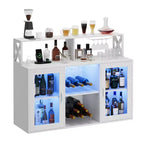 Meuble Bar à Vins avec Porte-Bouteilles, Meuble Bar à Café Moderne avec Étagère de Rangement, Meuble Bar à Spiritueux, Buffet de Rangement pour Cuisine