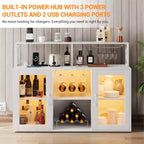 Meuble Bar à Vins avec Porte-Bouteilles, Meuble Bar à Café Moderne avec Étagère de Rangement, Meuble Bar à Spiritueux, Buffet de Rangement pour Cuisine