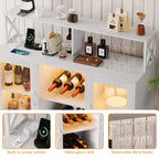 Meuble Bar à Vins avec Porte-Bouteilles, Meuble Bar à Café Moderne avec Étagère de Rangement, Meuble Bar à Spiritueux, Buffet de Rangement pour Cuisine