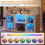 Meuble Bar à Vins avec Porte-Bouteilles, Meuble Bar à Café Moderne avec Étagère de Rangement, Meuble Bar à Spiritueux, Buffet de Rangement pour Cuisine