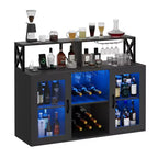 Meuble Bar à Vins avec Porte-Bouteilles, Meuble Bar à Café Moderne avec Étagère de Rangement, Meuble Bar à Spiritueux, Buffet de Rangement pour Cuisine