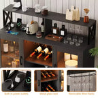 Meuble Bar à Vins avec Porte-Bouteilles, Meuble Bar à Café Moderne avec Étagère de Rangement, Meuble Bar à Spiritueux, Buffet de Rangement pour Cuisine