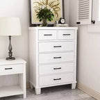Commode de chambre à 6 tiroirs, commode haute grise de 45 pouces avec rangement, grande commode pour placard, armoire de rangement en bois pour entrée