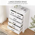 Commode de chambre à 6 tiroirs, commode haute grise de 45 pouces avec rangement, grande commode pour placard, armoire de rangement en bois pour entrée