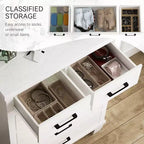 Commode de chambre à 6 tiroirs, commode haute grise de 45 pouces avec rangement, grande commode pour placard, armoire de rangement en bois pour entrée