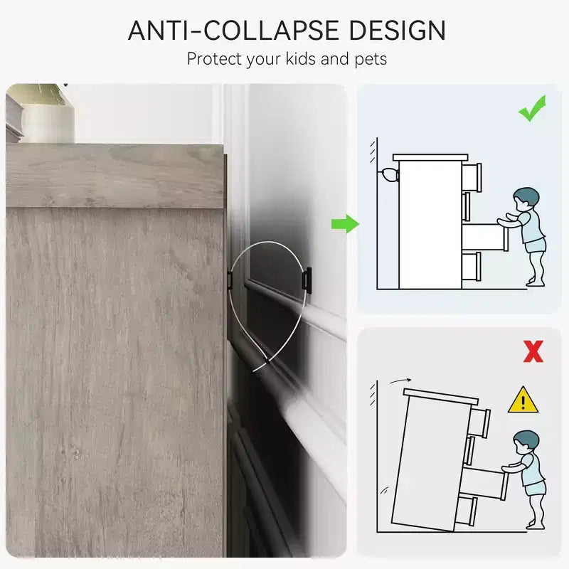 Commode de chambre à 6 tiroirs, commode haute grise de 45 pouces avec rangement, grande commode pour placard, armoire de rangement en bois pour entrée