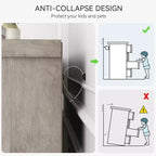 Commode de chambre à 6 tiroirs, commode haute grise de 45 pouces avec rangement, grande commode pour placard, armoire de rangement en bois pour entrée