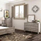 Commode de chambre à 6 tiroirs, commode haute grise de 45 pouces avec rangement, grande commode pour placard, armoire de rangement en bois pour entrée
