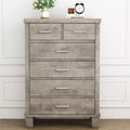 Commode de chambre à 6 tiroirs, commode haute grise de 45 pouces avec rangement, grande commode pour placard, armoire de rangement en bois pour entrée