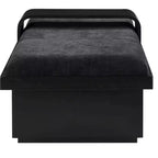 Banc en tissu chenille, design moderne du milieu du siècle avec plateau coulissant en bois amovible
