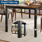Table de salle à manger de ferme 78,7" pour 6 à 8 personnes - Table de cuisine industrielle avec cadre en métal et coins biseautés, pour salle à manger, petits espaces