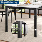 Table de salle à manger de ferme 78,7" pour 6 à 8 personnes - Table de cuisine industrielle avec cadre en métal et coins biseautés, pour salle à manger, petits espaces
