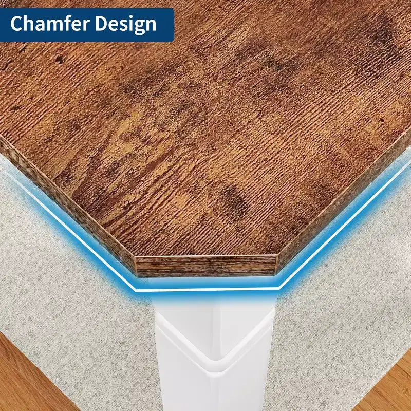 Table de salle à manger de ferme 78,7" pour 6 à 8 personnes - Table de cuisine industrielle avec cadre en métal et coins biseautés, pour salle à manger, petits espaces