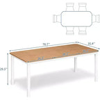 Table de salle à manger de ferme 78,7" pour 6 à 8 personnes - Table de cuisine industrielle avec cadre en métal et coins biseautés, pour salle à manger, petits espaces