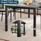 Table de salle à manger de ferme 78,7" pour 6 à 8 personnes - Table de cuisine industrielle avec cadre en métal et coins biseautés, pour salle à manger, petits espaces